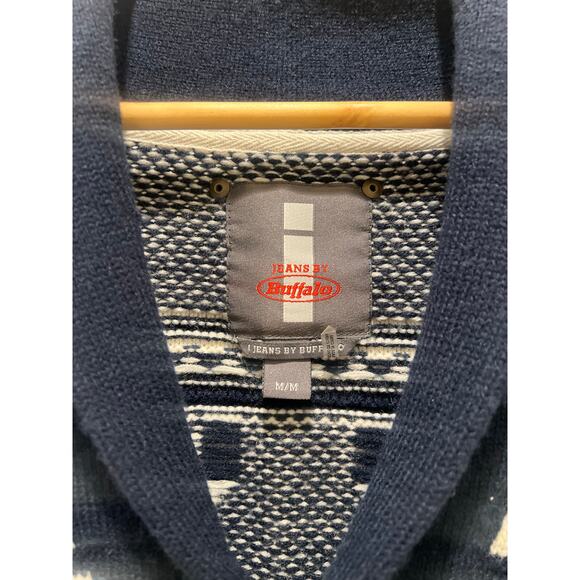 Vintage Men’s Buffalo Jeans Fair Isle Cardigan Sweater M - Picture 8 of 9